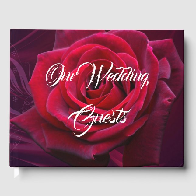 red Rose wedding Guest Book (Front)
