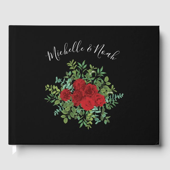 Red Rose Wedding Guest Book (Front)