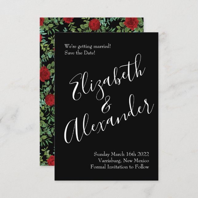Red Rose Wedding Invitation (Front/Back)
