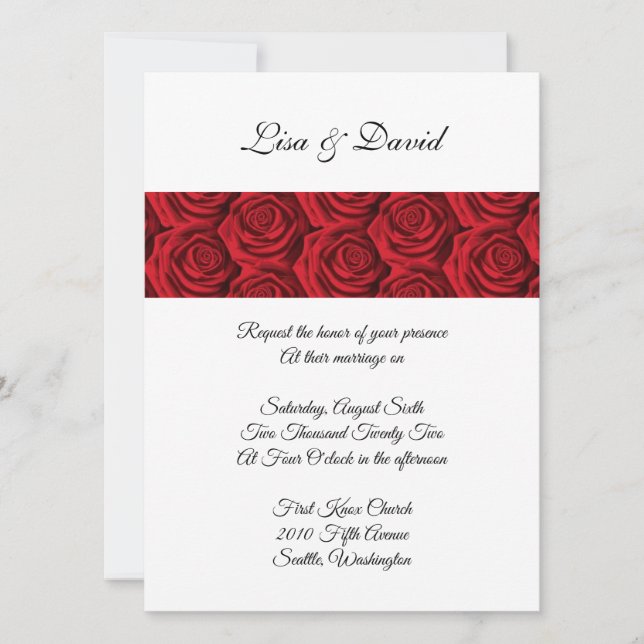 Red Rose Wedding Invitation (Front)