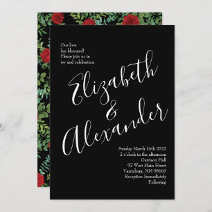 Red Rose Wedding Invitation