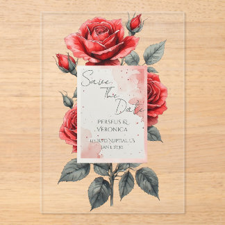 Red Rose Wedding Invitation