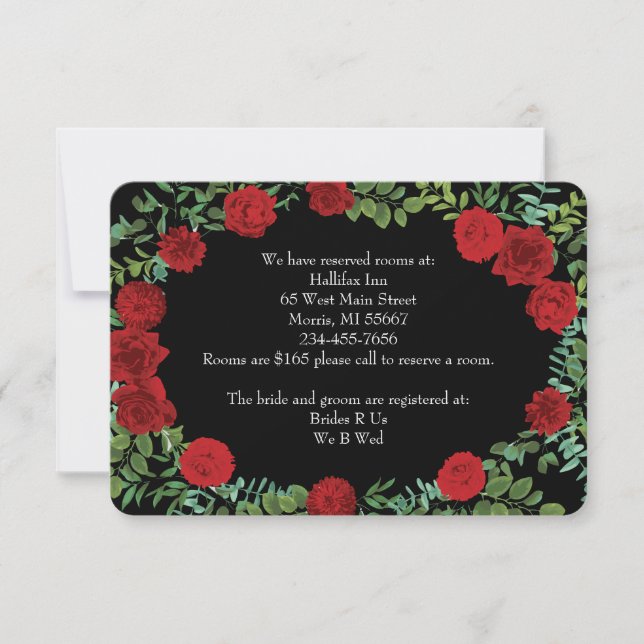 Red Rose Wedding Invitation (Front)