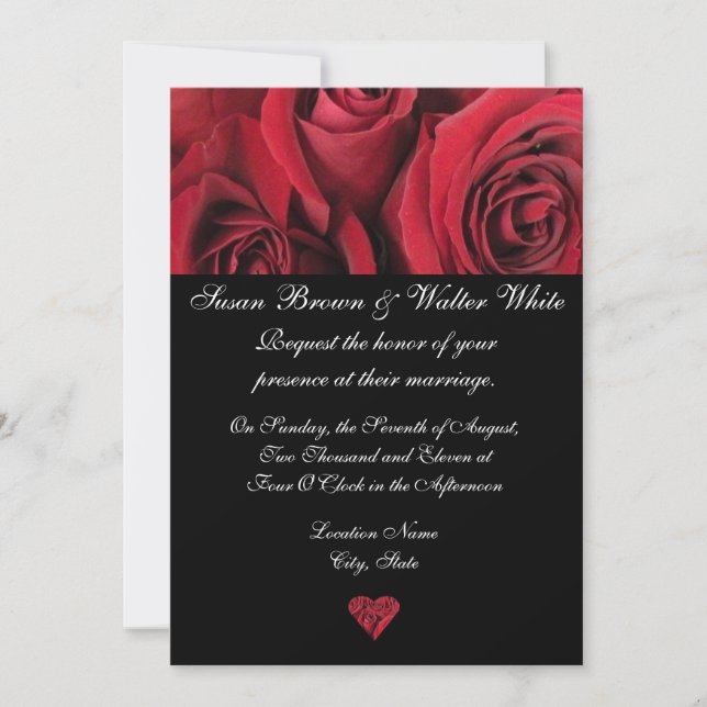 Red Rose Wedding Invitation (Front)