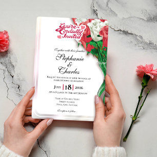 Red Rose Wedding Invite - Red Letters 2