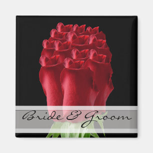Red Rose Wedding Magnets Customize for Any Event-