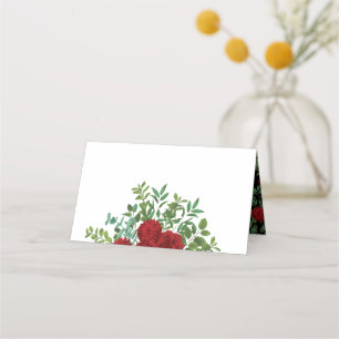 Red Rose Wedding Place Card