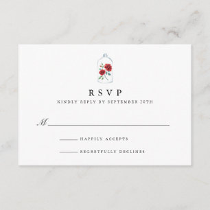 Red Rose Wedding RSVP Cards