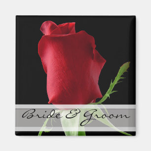 Red Rose Wedding Stickers Customize for Any Event- Magnet