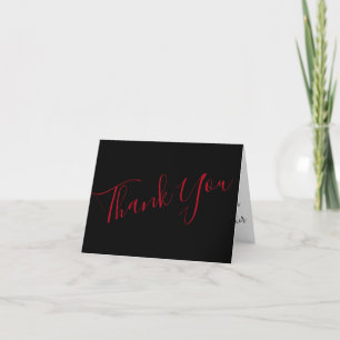 Red Rose Wedding Thank You Card
