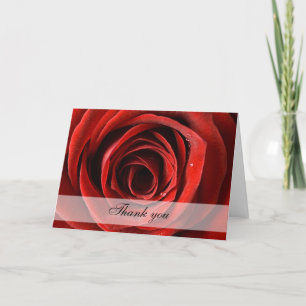 Red Rose Wedding Thank You Card