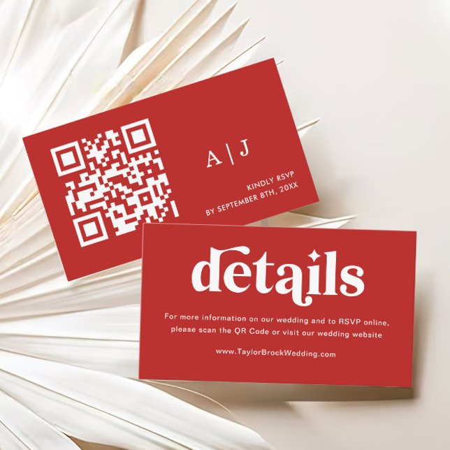 Red Rose Wedding Website  Enclosure Card (Creator Uploaded)