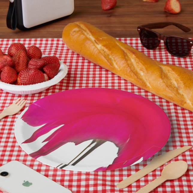 Red Rose White Sky Paper Dinner Plates (Picnic)