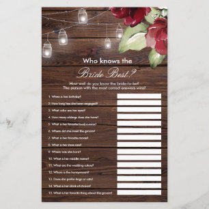 Red Rose  Who Knows The Bride Best Game