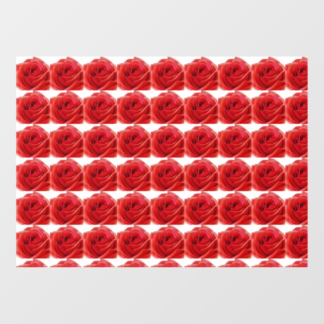 Red Rose Window Cling (Sheet)