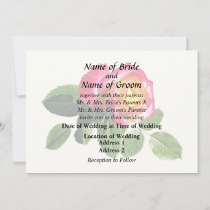 Red Rose With Golden Yellow Center Invitation