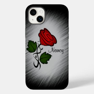 Red Rose with Name Case-Mate iPhone 14 Plus Case