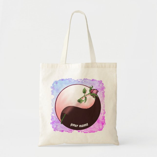 Red Rose yin yang   tote bag (Front)