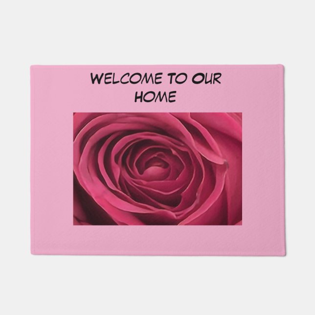 Red Rosebud Doormat (Front)
