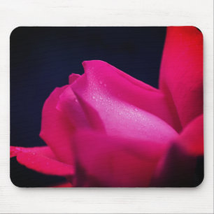 Red Rosebud Flower Mouse Pad