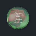 Red Rosebud Flower Personalized Wedding  Magnet<br><div class="desc">Lovely red rosebud gently bending in the sunlight flower save the date wedding announcement or favour refrigerator magnet. Fill in your information in the template. Make more changes to text and font size, style, and colour by clicking on Customize. This image is available on many products in my gallery. Please...</div>