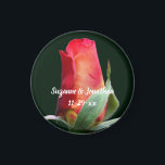 Red Rosebud Flower Personalized Wedding  Magnet<br><div class="desc">Lovely red and yellow rosebud flower photography by Susan wedding favour refrigerator magnet. Fill in your information in the template. Make more changes to text and font size, style, and colour by clicking on Customize. This design is available on many products in my gallery. Please visit Smilin' Eyes Treasures to...</div>