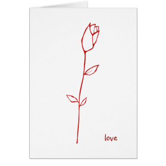 Red Rosebud Love Card
