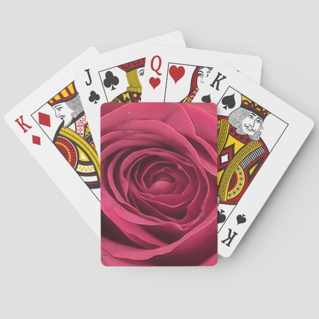 Red Rosebud Playing Cards (Back)