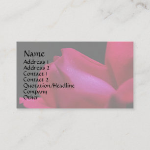 Red Rosebud Raindrops Floral Business Card