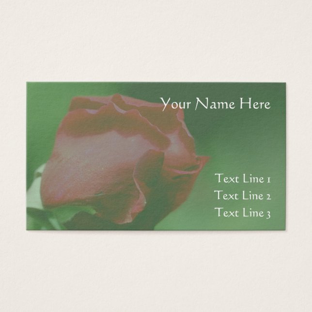 Red Rosebud Up Fermer Flower Carte de visite (Devant)