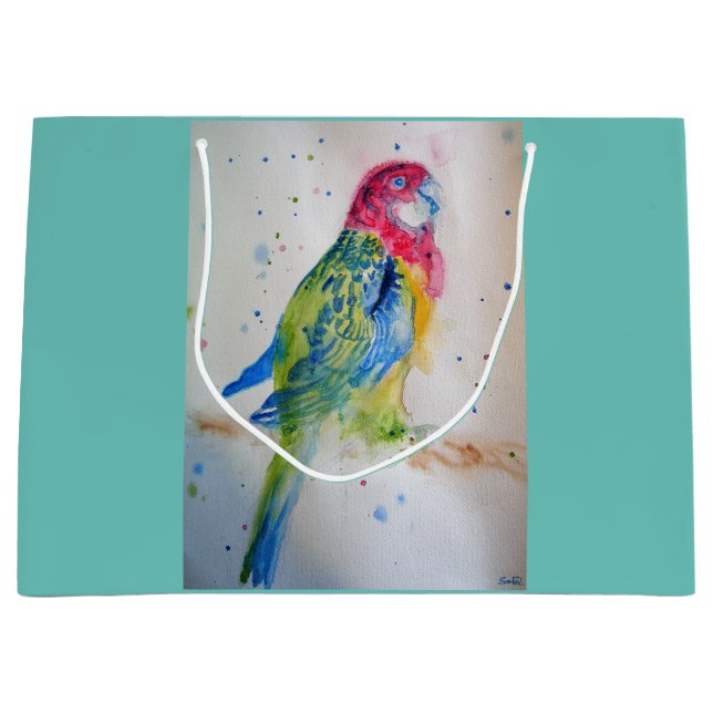 Red Rosella Parrot Bird Gift Present Bag (Front)