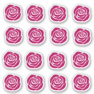 Red Roses 16 Sticker Set