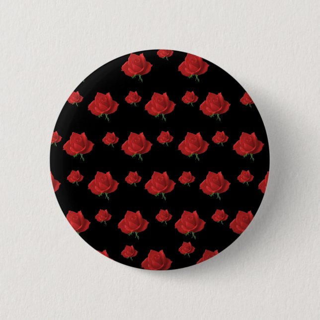 Red Roses 2 Inch Round Button (Front)