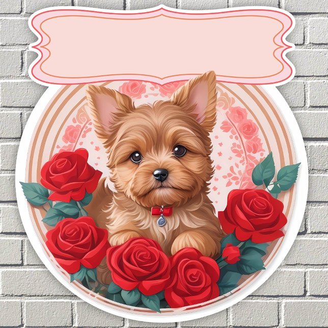 Red roses & adorable Yorkshire custom (Creator Uploaded)