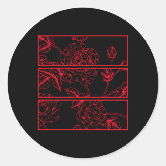 Red Roses Aesthetic Soft Grunge Soft Goth Classic Round Sticker