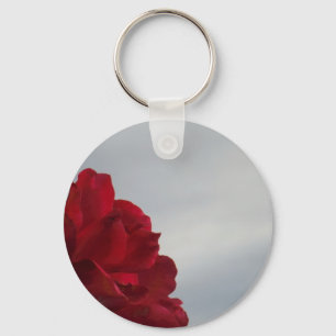 Red Roses Against a Bright Blue Sky Keychain