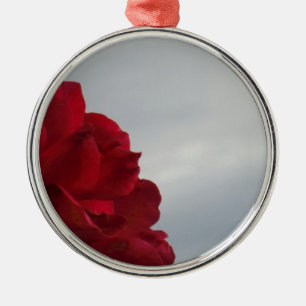 Red Roses Against a Bright Blue Sky Metal Ornament