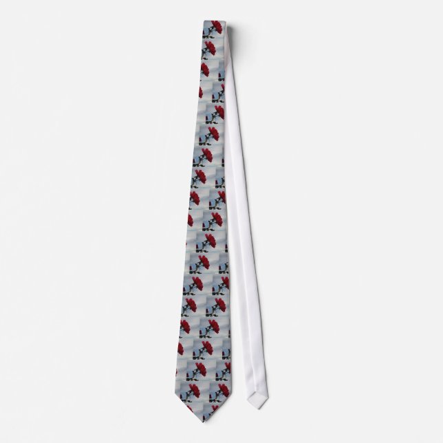 Red Roses Against a Bright Blue Sky Tie (Front)