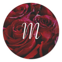 red roses all around initial