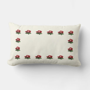 Red Roses and a Pink Rose Lumbar Pillow