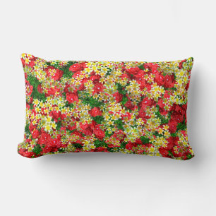 Red Roses And Frangipanis, Lumbar Cushion