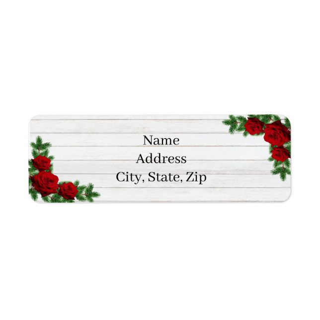 Red Roses And Pine Branch Christmas Wedding (Front)