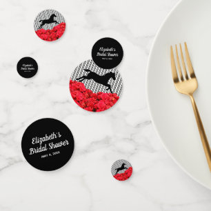 Red Roses and Racehorse Derby Bridal Shower Confetti