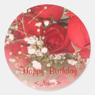 Red Roses Birthday Gift Tag