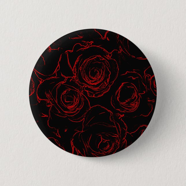 Red Roses Black Background 2 Inch Round Button (Front)
