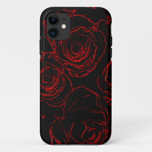 Red Roses Black Background iPhone 11 Case