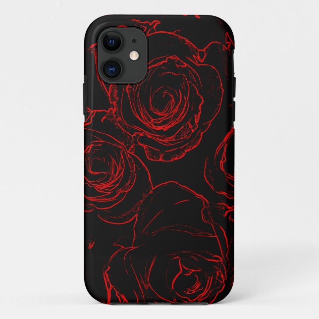 Red Roses Black Background Case-Mate iPhone Case (Back)