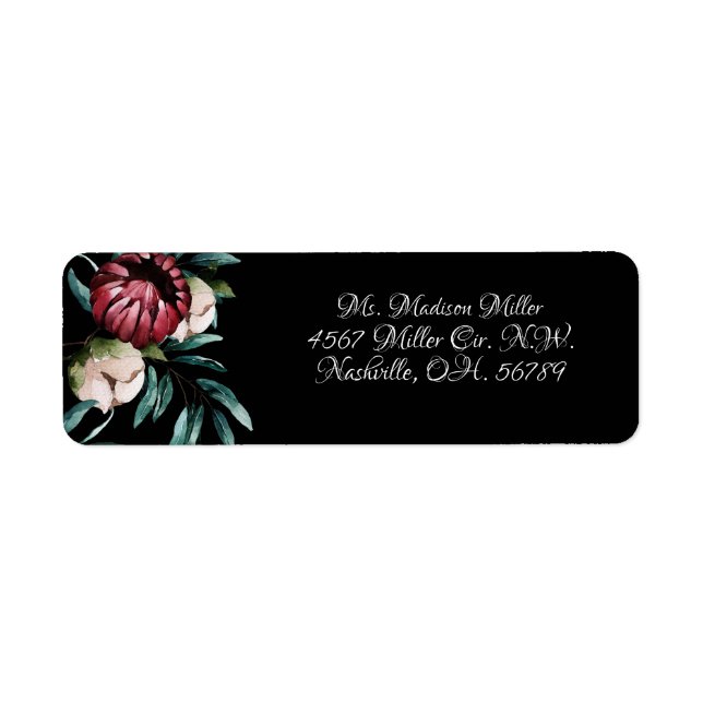 Red Roses Black Background Elegant Script (Front)