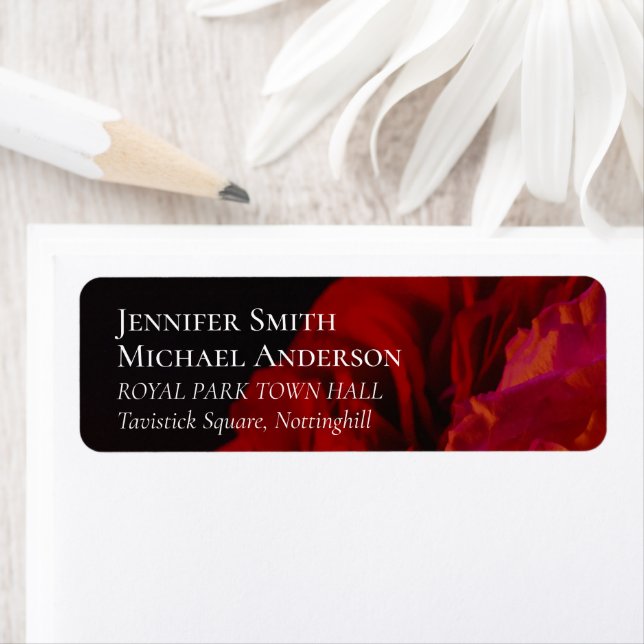 Red Roses Black Goth Floral Mariage article Étique (En situation)