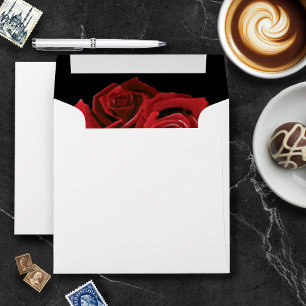 Red Roses Black Gothic Envelope